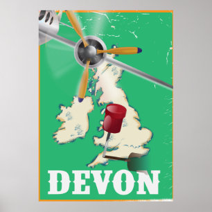 Devon vintage resor poster