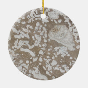 Devonic Fossil Brown & White Ornament