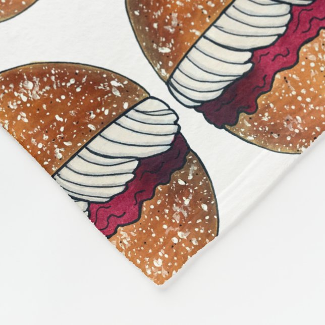 Devonshire Split British Pastry Pastries UK Baking Fleecefilt (Hörn)