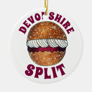 Devonshire Split British Pastry Pastries UK Baking Julgransprydnad Keramik