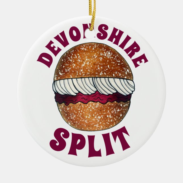 Devonshire Split British Pastry Pastries UK Baking Julgransprydnad Keramik (Framsidan)