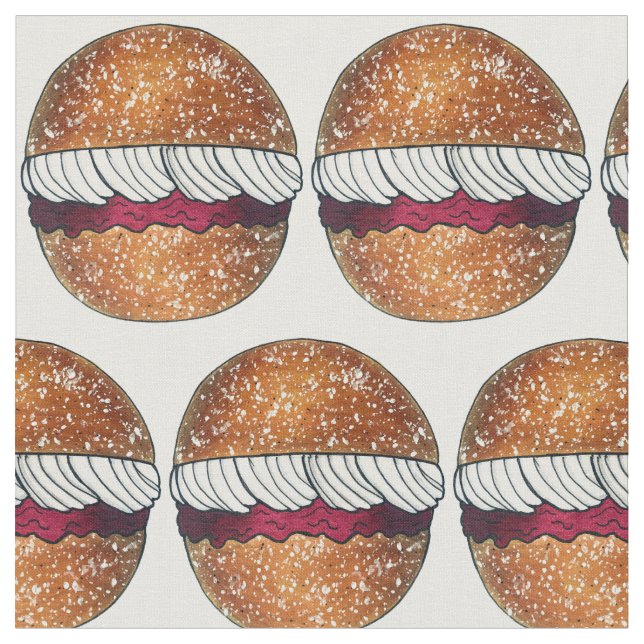 Devonshire Split British Pastry Pastries UK Baking Tyg (Närbild)
