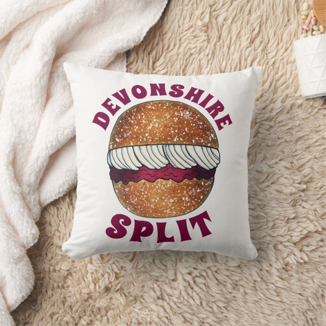 Devonshire Split Cream Sylt Tea Shoppe Café Bakery Kudde (Filt)
