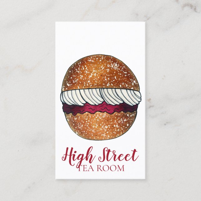 Devonshire Split Cream Sylt Tea Shoppe Café Bakery Visitkort (Framsida)