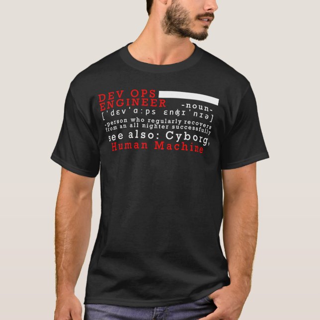 DevOps Dictonary Entry hela natten T Shirt (Framsida)