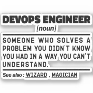Devops Ingenjör Definition Studenten Funny Say Klistermärken