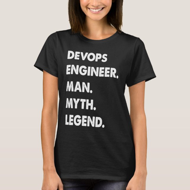 Devops Ingenjör Man Myth Legend T Shirt (Framsida)