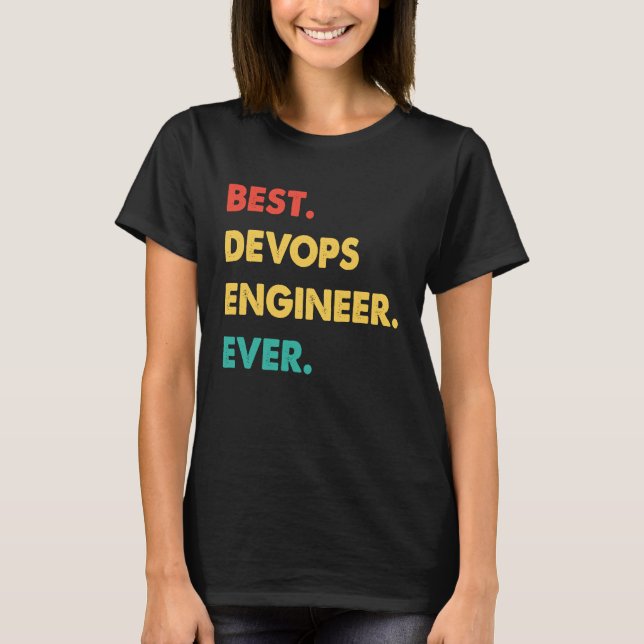 Devops-ingenjör Retro Bästa Devops-ingenjör någons T Shirt (Framsida)