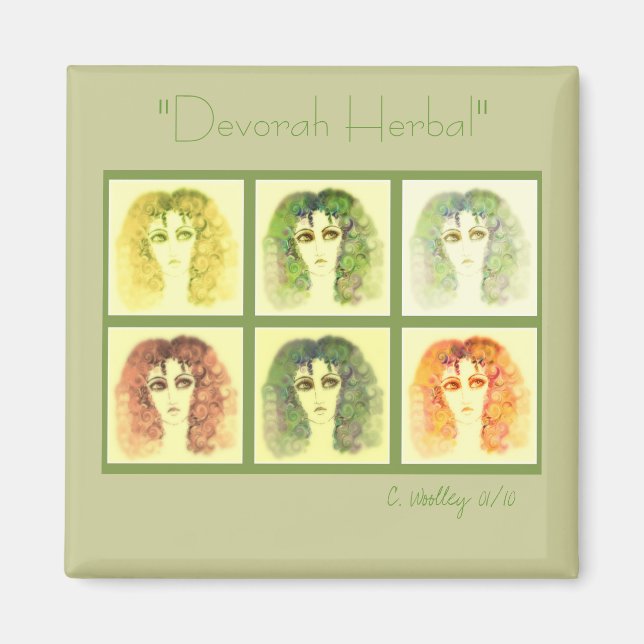 "Devorah Herbal" Square Magnet (Framsidan)