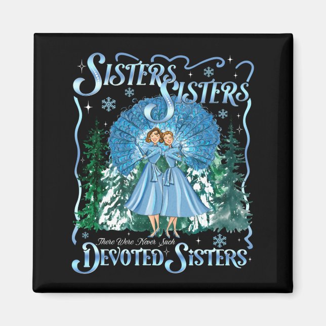 Devoted Sisters Merry Christmas White Xmas Pajamas Magnet (Framsidan)