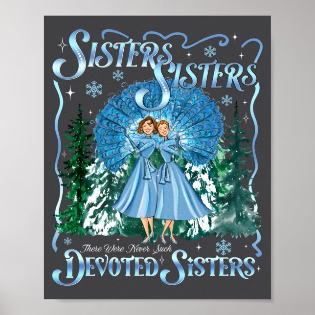 Devoted Sisters Merry Christmas White Xmas Pajamas Poster (Framsidan)
