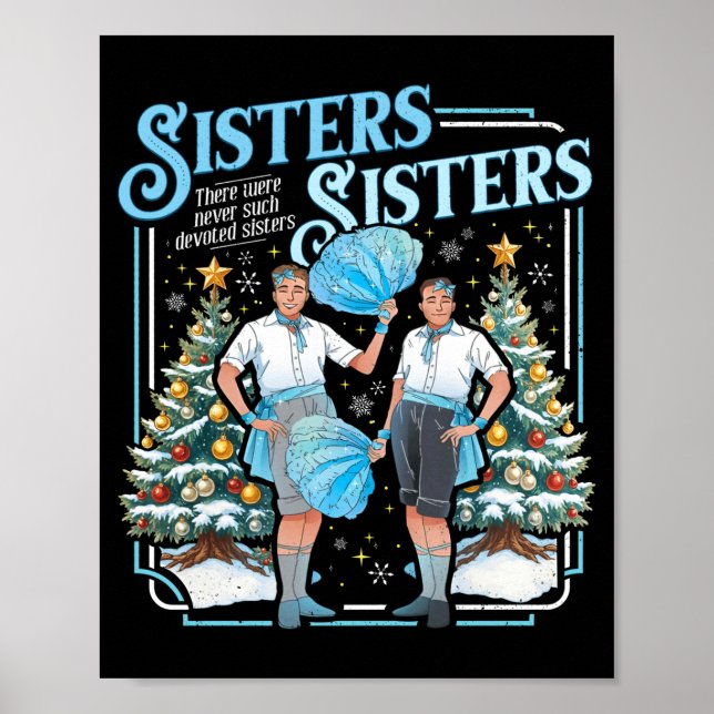 Devoted Sisters White Xmas Merry Christmas Snowfla Poster (Framsidan)