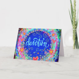Devotion Söt Blue Blommigt Whimsical Roligt Kort
