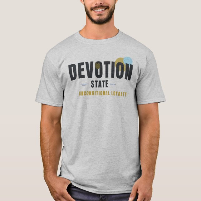 DEVOTION STATE – Hundälskare Geometrisk typografi  T Shirt (Framsida)