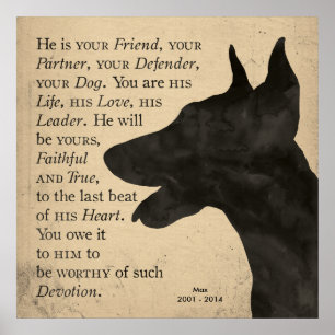 "Devotion" Vintage Stil Doberman Poster
