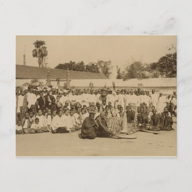 Devotions at the Arakan Pagoda, Mandalay, Vykort (Framsida)