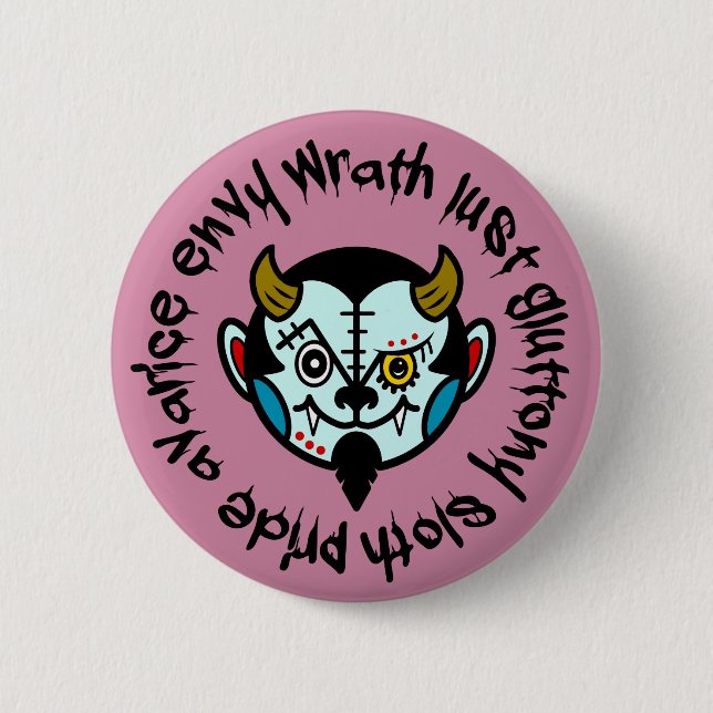 DEVULL "Seven Deadly Sins" Button badges Knapp (Framsida)