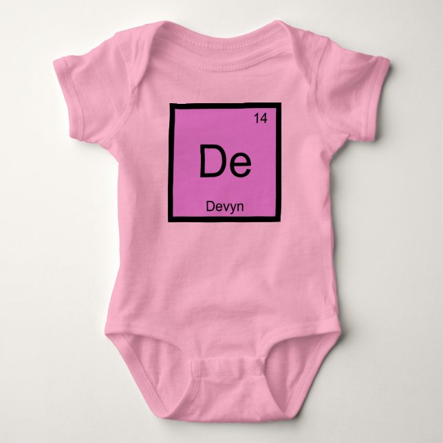 Devyn Namn Kemi Element Periodiska Systemet T Shirt (Framsida)