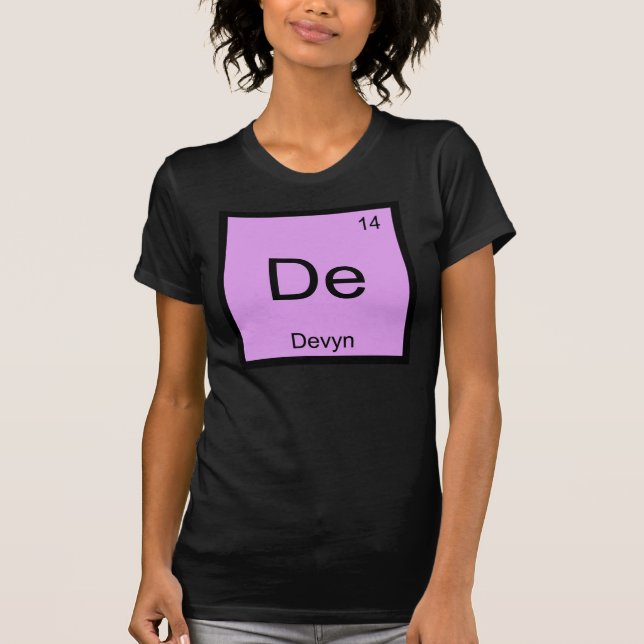 Devyn Namn Kemiskt Element Periodiska Systemet T-shirt (Framsida)