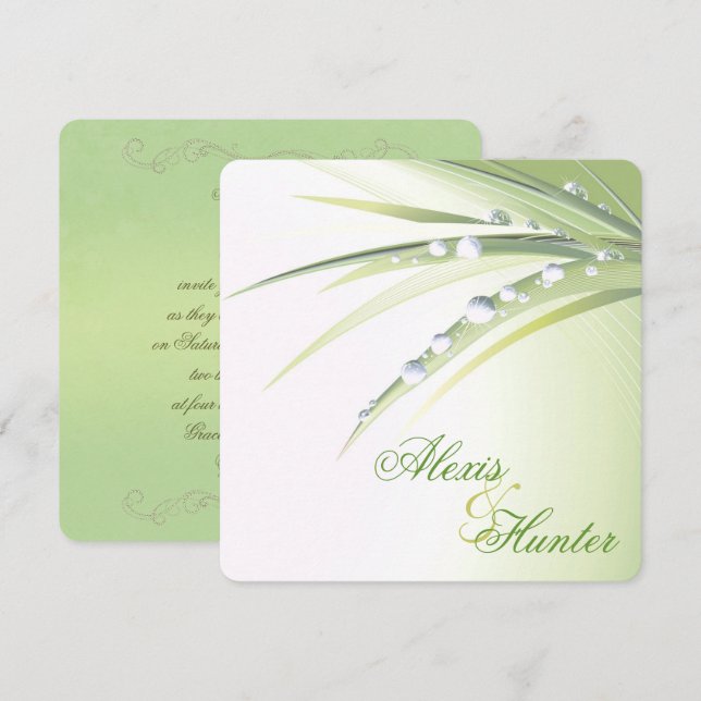 Dew Drop Bröllop Inbjudningar (Fram/baksida)