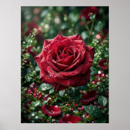 Dew Rose Lyx Macro Bloom Poster