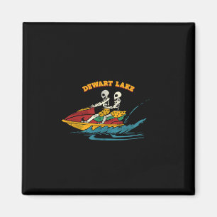 Dewart Lake Indiana Rolig Skelett Jet Ski Retro Magnet