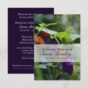 Dewdroppe Pansy Firande of Life-inbjudan Inbjudningar