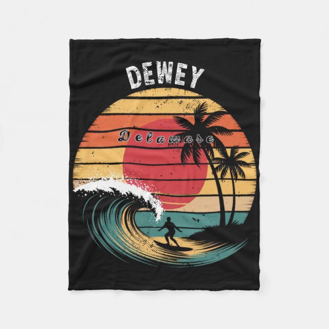 Dewey Beach Delaware Beach Surfning  Fleecefilt (Framsidan)