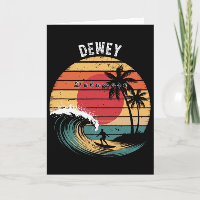 Dewey Beach Delaware Beach Surfning  Kort (Framsida)