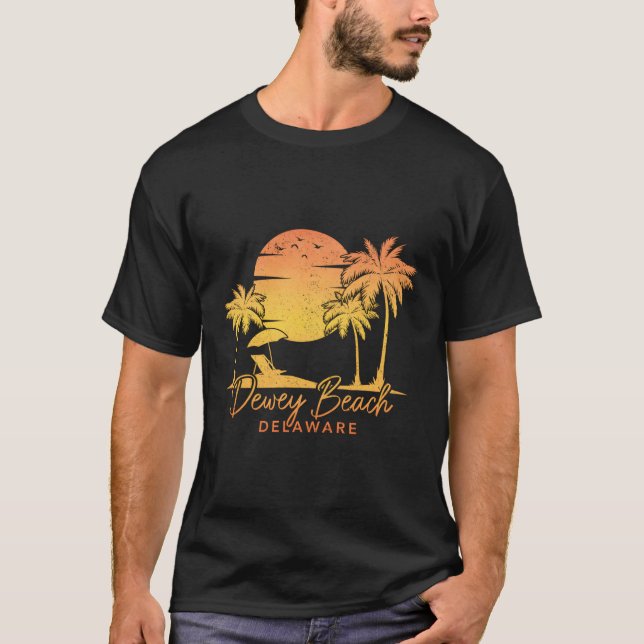 Dewey Beach Delaware Del Surfa Surfer T Shirt (Framsida)