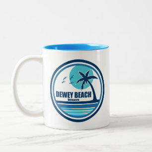 Dewey Beach Delaware Palmträd Fåglar Två-Tonad Mugg