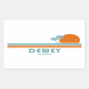 Dewey Beach Delaware Sol Handflatan Träd Rektangulärt Klistermärke
