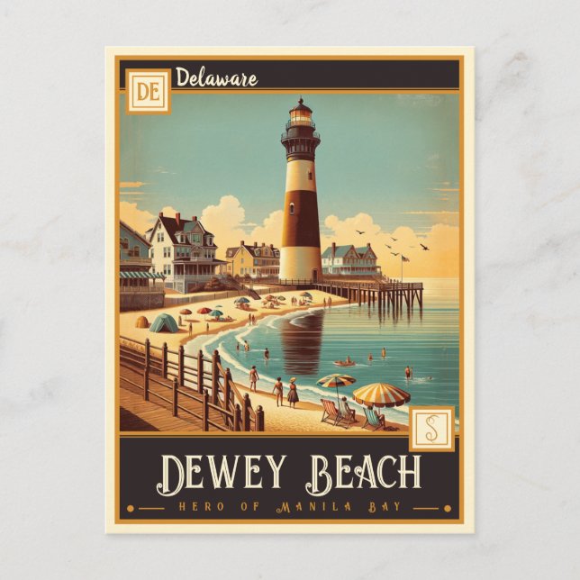 Dewey Beach, Delaware | VINTAGE Vykort (Framsida)