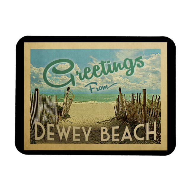 Dewey Beach Vintage resor Magnet (Horisontell)
