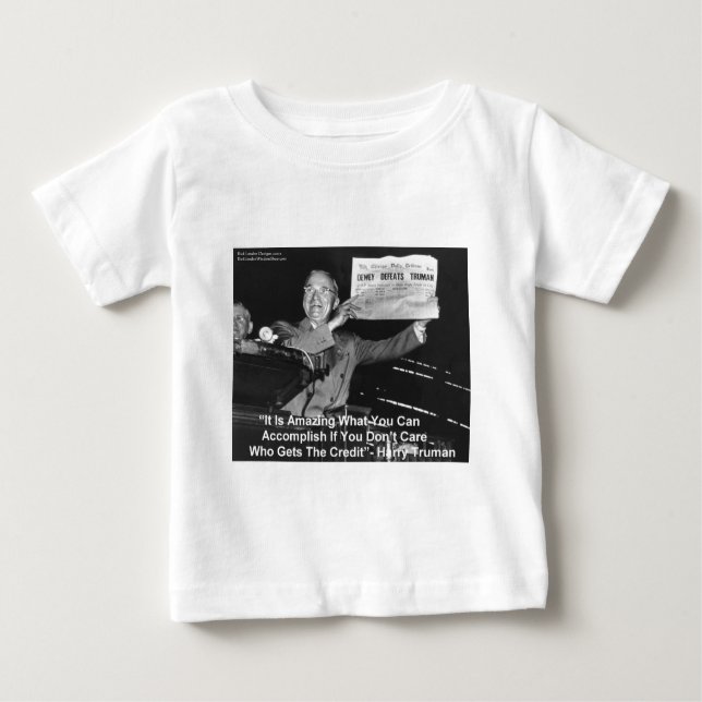 Dewey Beats Truman Funny presenterar Tees Buttons  Tee (Framsida)