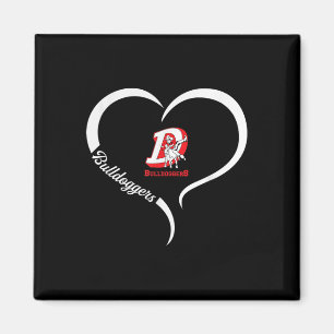 Dewey Bulldoggers Logotyp Halva hjärtslag Magnet