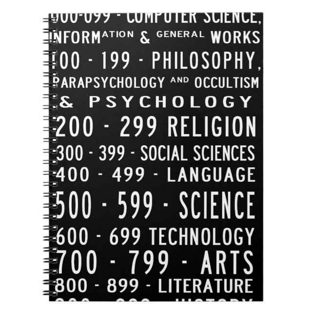 Dewey Decimal Notebook Anteckningsbok (Framsidan)