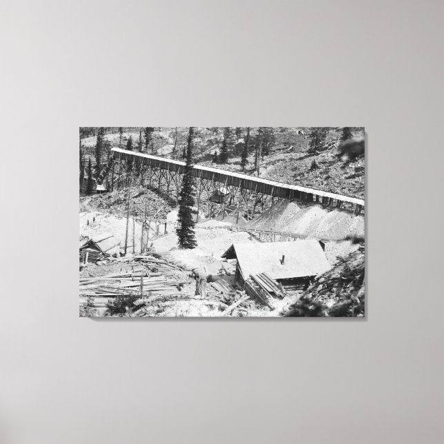 Dewey Guld Mine på Thunder Mountain, Idaho Canvastryck (Framsida)