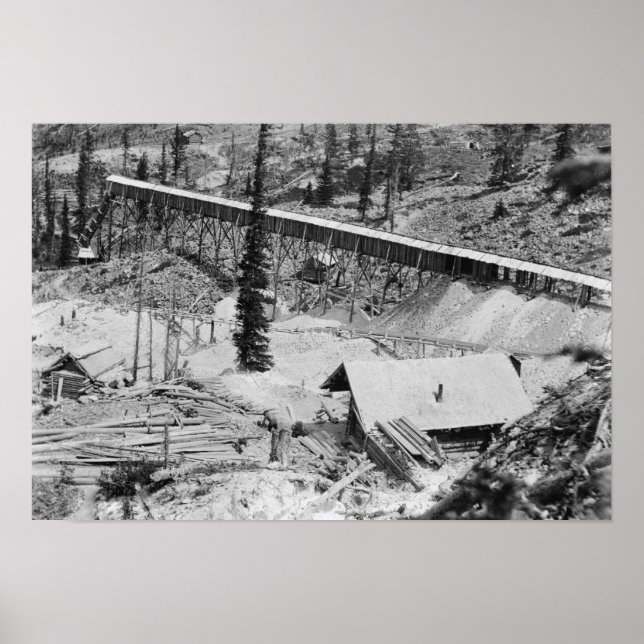 Dewey Guld Mine på Thunder Mountain, Idaho Poster (Framsidan)