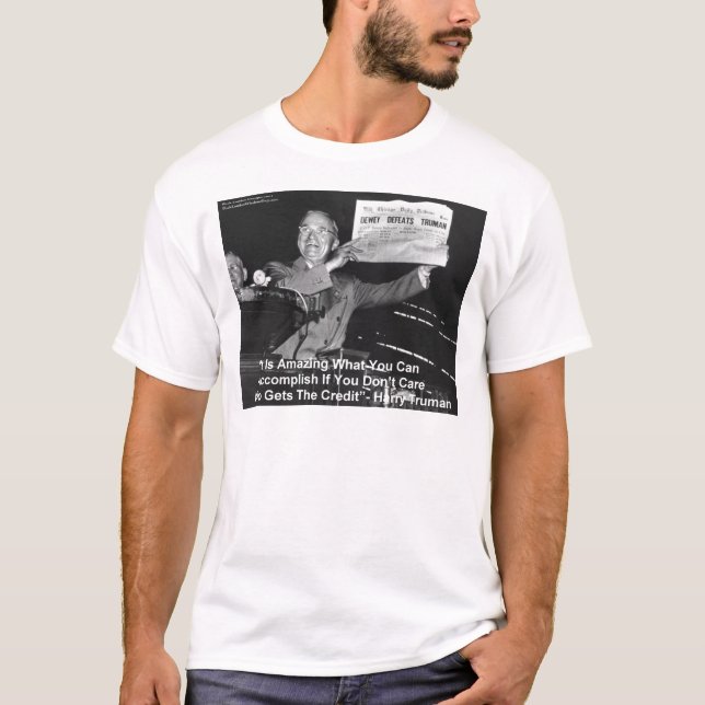 Dewey Slår Truman Roliga Gåvor T-shirts Knappar Et (Framsida)