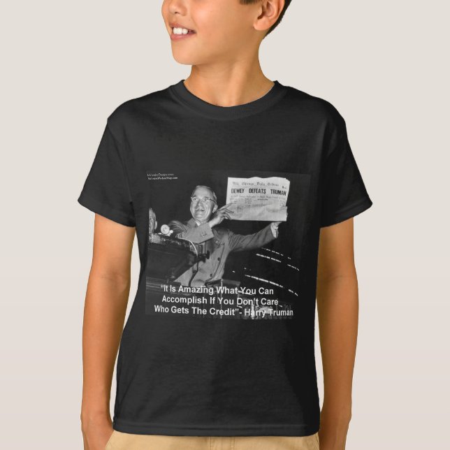 Dewey Slår Truman Roliga Gåvor Tees Knappar Etc Tee (Framsida)