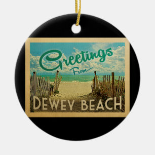 Dewey strandvintage resor julgransprydnad keramik