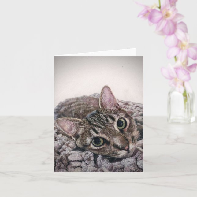 Dewey the cat, blank notecard kort (Orkide)