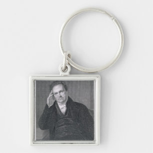 DeWitt Clinton som inristas av Asherbruntet Durand Fyrkantig Silverfärgad Nyckelring