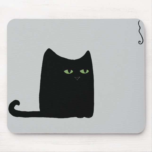 Dexter den feta svart katten Mousepad (anpassadet) Musmatta (Framsidan)
