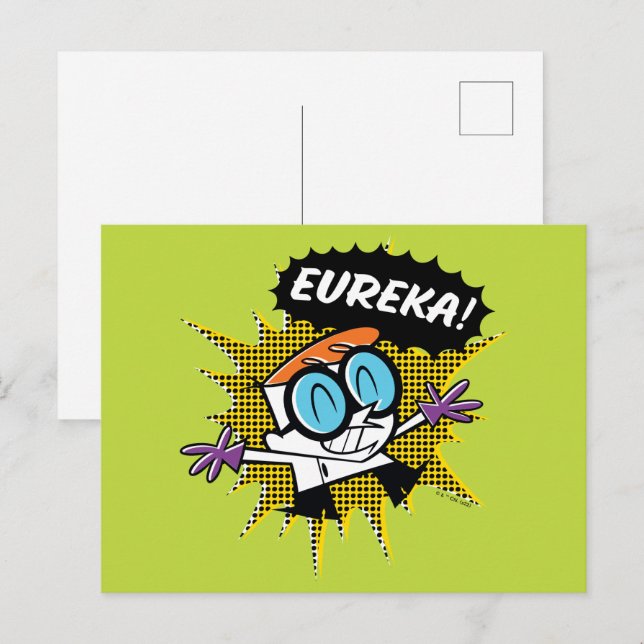 Dexter "Eureka!" Halftone Callout Graphic Vykort (Fram/baksida)