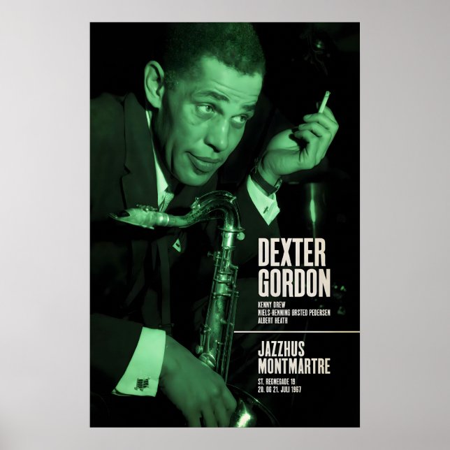Dexter Gordon jazzaffisch - Live at Jazzhus Poster (Framsidan)