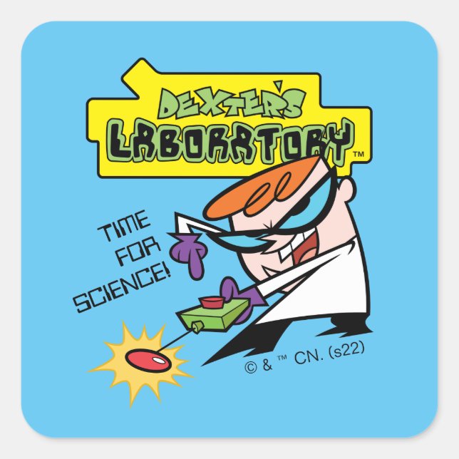 Dexter med fjärrkontroll fyrkantigt klistermärke (Framsida)
