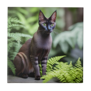 Dexter the Black Siamese Cat, Ceramic Tile Kakelplatta