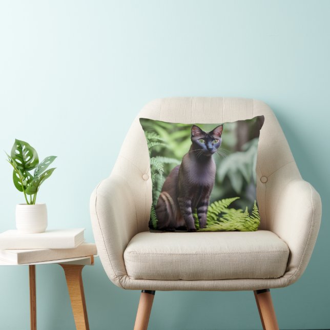 Dexter the Black Siamese Cat, Cushion Kudde (Stol)